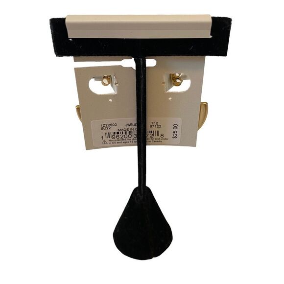 Lucky Brand Light Pink & Gold Enamel Medium Sized Hoops. - Picture 4 of 6